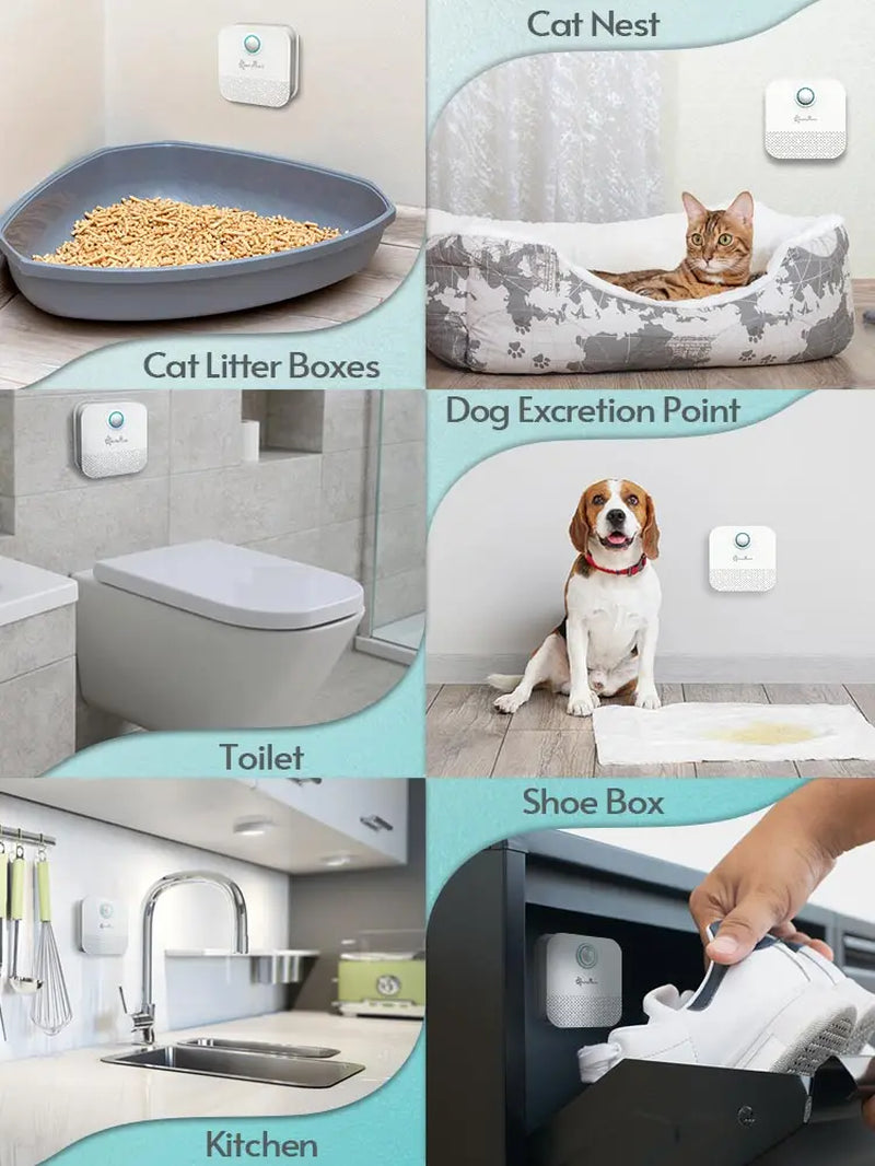 Downypaws 4000mAh Smart Cat Odor Purifier - Advanced Deodorizer for Cat Litter Boxes and Pet Toilets